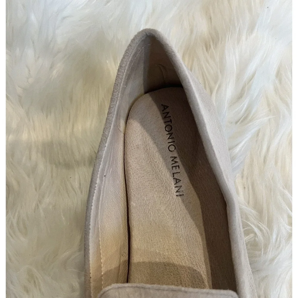 Antonio‎ Melani Taupe Suede Loafers Women's 8.5 Slip On Comfort Shoes Flat